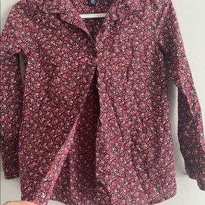 GAP KIDS Girls Long Sleeve Floral Shirt Size L pre owned good condition
